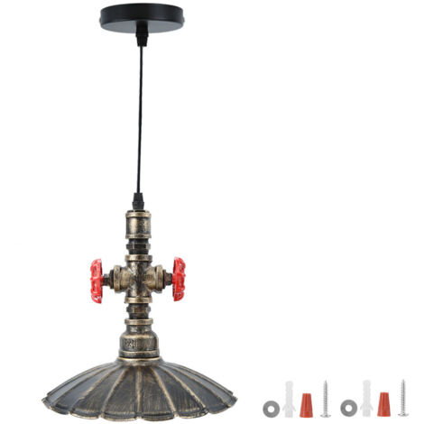 Vintage Iron Pipe LED Droplight Chandelier Light Bar Home Ceiling Lamp E27 85-265V (Gold Rust) (1/5)