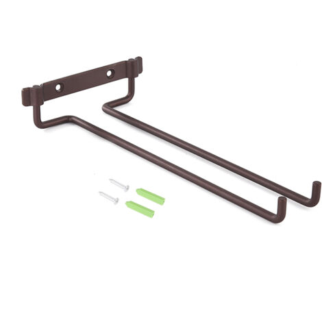 Single Row Iron Glasses Holder Wall Mounted Wine Cup Rack Kitchen Home Bar Shelves DecorationMatte Copper (1/5)