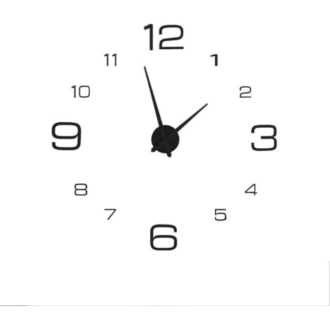 DIY Acrylic 3D Wall Clock Sticker Big Watch Wall Modern Home Office Room Decor Black (1/5)