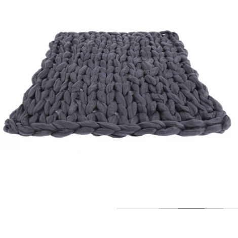 Knitted Chunky Plush Sofa BLANKET Warm Soft Super Big Bulky (Grey 60  60cm / 23.6  23.6in)
