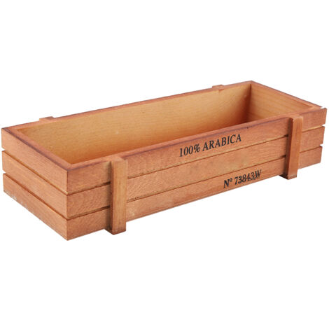 Vintage Wood Flower Planter Succulent Pot Rectangle Box for Home Desktop Storage Tray