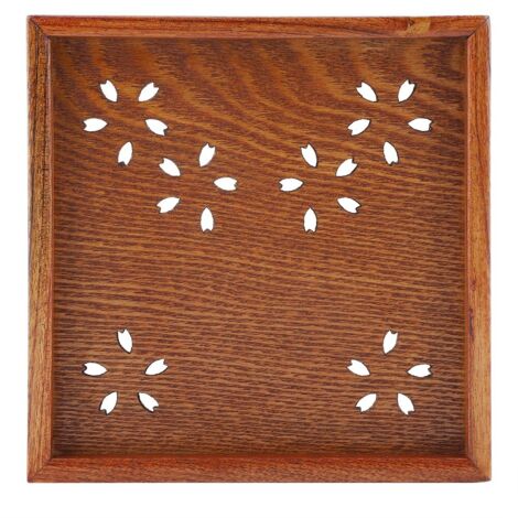 Traditional Wooden Tea Plate Coffee Fruits Snacks Serving Tray Dish for Home Restaurant 1818cm (1/5)