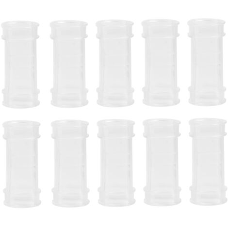 10pcs Plastic Chicken Farm Livestock Poultry Feeding Drinking Water Pipe Adapter ConnectorWhite (1/5)