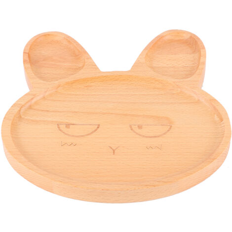 Wooden Food Tray Dish Plate Bowl with Compartment for Baby Children Breakfast Serving Platter Snack Container