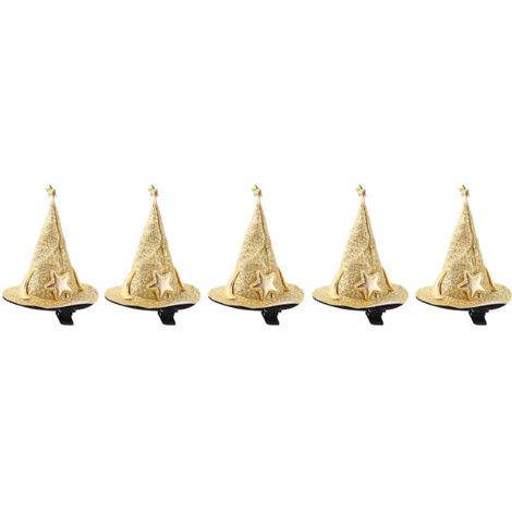 5pcs Mini Witch Hat Hair Pins Cute Hair Clips Cosplay Costume Accessories for Halloween Party Decoration (1/5)