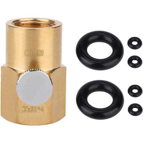 TR21-4 to CGA320 Brass Soda Bottle Adapter CO2 Fill Valve Connector Fittings Filling Accessory (1/5)