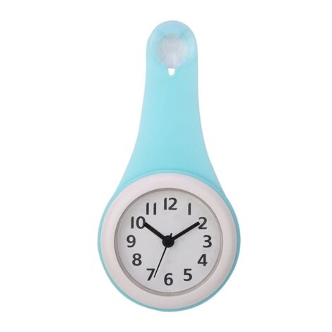 Fashionable Waterproof Hanging Bathroom Kitchen Clock Home Decoration (Blue) (1/5)