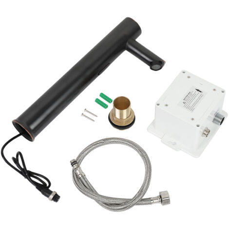 Automatic Sensor Bathroom Basin Hands Free Water Faucet Mixer Wash Basin Taps Black Coating