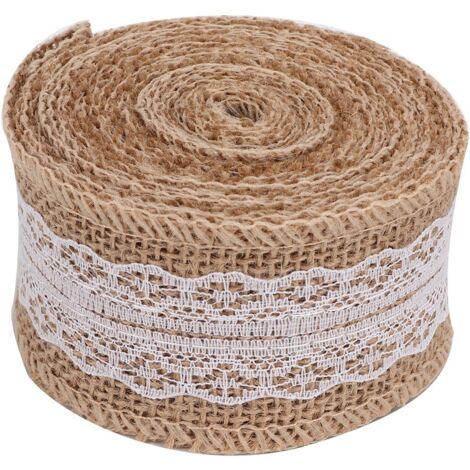 2 Rolls 5m Beautiful Linen Lace Roll Ribbon Home Christmas Wedding DIY AccessoriesType B (1/5)