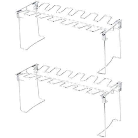 2pcs Stainless Steel Chicken Wing Leg Grill Rack Folding Barbecue Oven Roaster Stand (1/5)