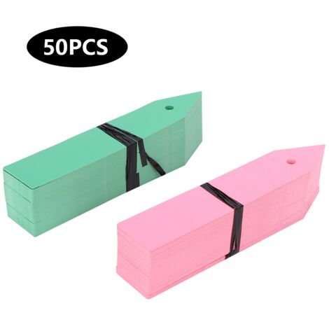 100pcs PVC Plant Flower Pot Tags Markers Nursery Garden Seed Sign Labels(Pink, Green) (1/5)