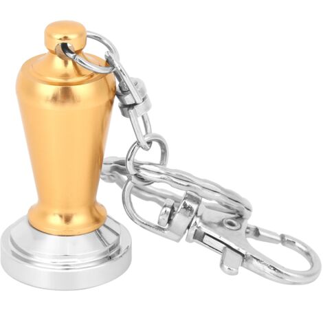 Mini Coffee Tamper Key Chain Powder Hammer Key Ring Coffee Appliance Pendant Peripheral Gifts CollectionYellow (1/5)