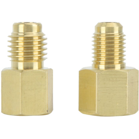 2Pcs 1/2ACME Brass Refrigeration Adapter Refrigerant Vacuum Pump Port Connector Accessory (1/5)