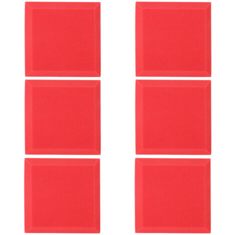 6Pcs Soundproofing Foam Block Acoustic Panels Sponge Piano Room Recording Studio Accessory30x30x5cm Red (1/5)