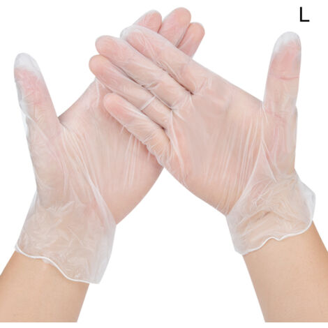 100pcs / box Disposable Gloves PVC Protective Gloves for Workplace OutdoorL (1/5)