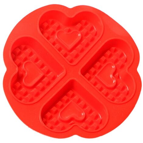 Premium Silicone Heart Shape Waffle Maker for Kids DIY Cake Mold (1/5)