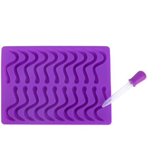 20 Compartments Gummy Worms Silicone Mold for Chocolate Candy Gummy Cake with Dropper (1/5)