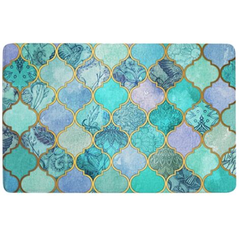 Geometry Printing Non-slip Water Absorbent Mat Pad Bathroom Kitchen (2) (1/5)