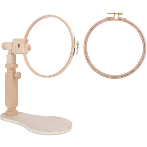 Embroidery Wooden Hoop Stand Cross Stitch Set Ring Frame Adjustable Sewing Tools (1/5)