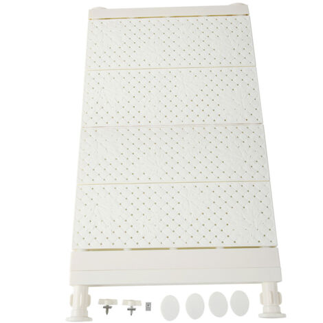 Upgraded Adjustable Storage Rack Space Saving Compartment Collecting Shelf White 53-90cm (1/5)