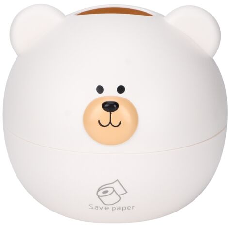 Household Cartoon Bear Multi Functional Tissue Storage Box Paper Towel Dispenser Case(White ) (1/5)