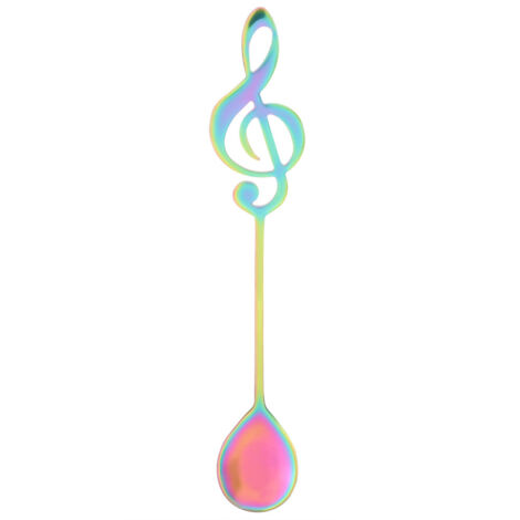 Stainless Steel Dessert Spoon Musical Note Coffee Drinking Stirring Spoons(Colorful) (1/5)