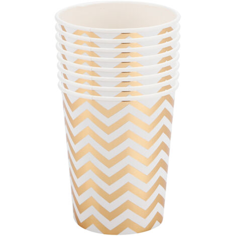 8Pcs 270ml Double Layer Disposable Paper Cups Drinking Cup Birthday Party Decoration Supplies8Pcs 270ml Double Layer Gold Stamping Wave (1/5)