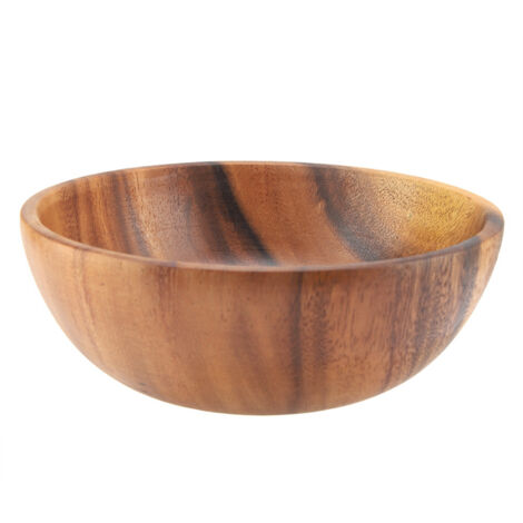 Solid Acacia Wooden Bowl for Salad Soup Rice Hand Made Wooden Bowl Kitchen Utensils (207cm)