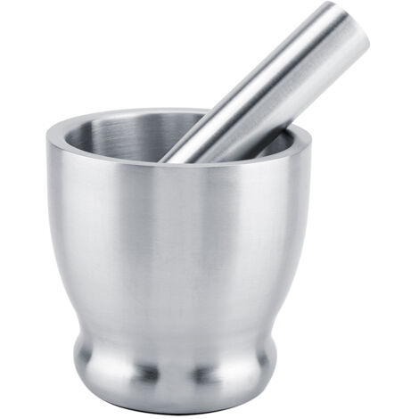 Stainless Steel Mortar Pestle Grinder Beans Garlic Spices Foodstuffs Kitchen Tool (1/5)