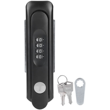 Zinc Alloy Cabinet Door Password Coded Lock with Keys for Home Office Hospital SchoolBlack (1/5)