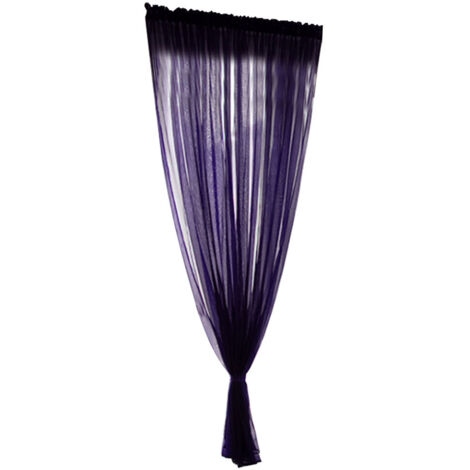 Simple Style Polyester Window Voile Tulle Curtain Sheer Panels Bedroom Living Room DecorPurple 1x2m (1/5)