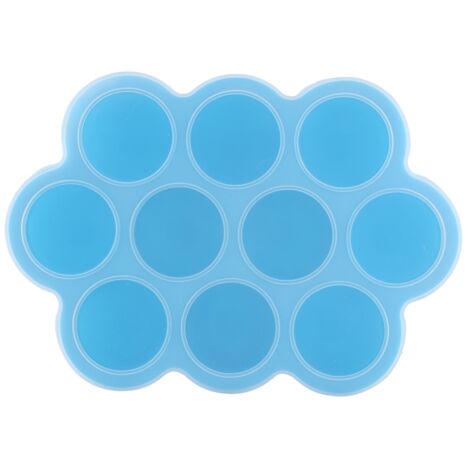 Silicone Food Freezer Tray 10 Holes Reusable Container with Lid for Homemade Baby Food(Blue ) (1/5)