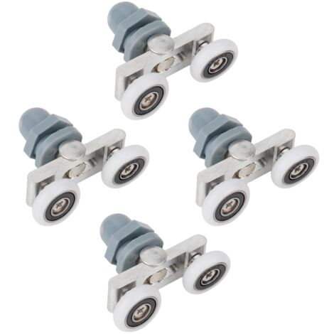4pcs Durable Double Sliding Roller Track Door Wheel Bathroom Glass Door (25mm)