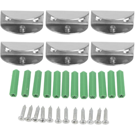 6Pcs Brushed Stainless Steel Glass Clamp Holder Bracket Panel Clip Fixing Tool for Home Use