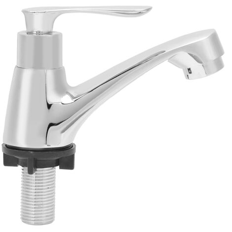 G1/2in Household Zinc Alloy Single Handle Faucet Water Tap for Bathroom Kitchen Sink Basin (1/5)