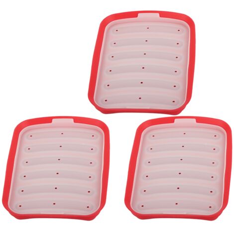 3PCS Sausage Hot Dogs Silicone Mold DIY Ham Making Mould Baby Food Supplement Baking ToolsRed (1/5)