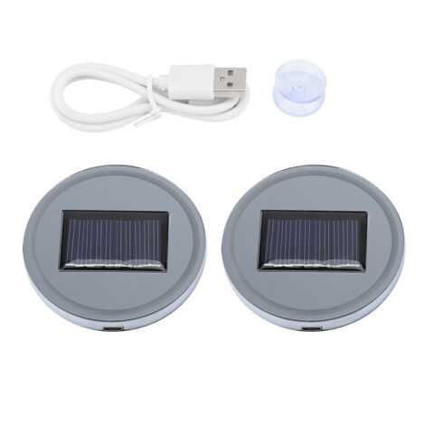 2pcs Solar LED Cup Pad Holder RGB 7 Colors Lights USB Car Bottle Bottom Mat (1/5)