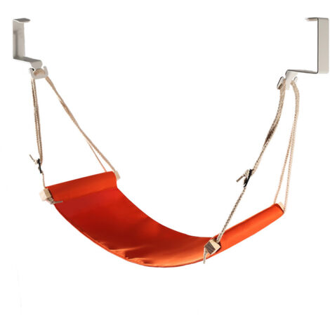 Folding Office Hanging Foot Rest Strap Adjustable Airplane Desk Foot Hammock for Travel (1/5)