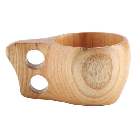 Wooden Tea Coffee Cup Portable Outdoor Natural Wood Drinks Drinking Mug with Handle(1) (1/5)