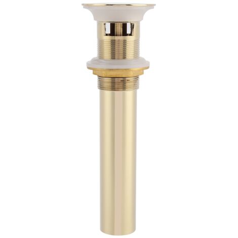 G1-1/4" Brass Bathroom Basin Sink Pop Up Drain Assembly with Overflow (Zirconium Gold) (1/5)