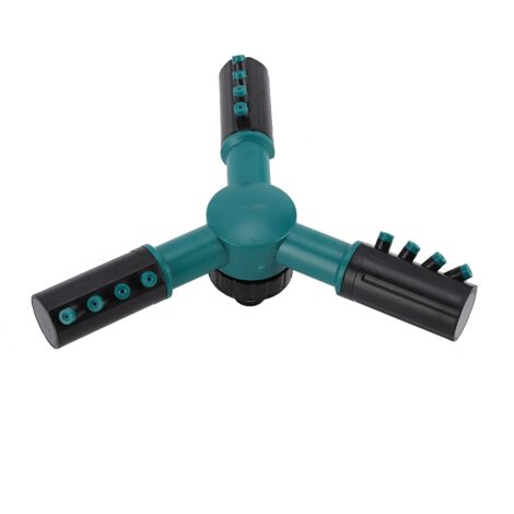 Three way Spray Head 360 Degree Rotating Sprinkler Garden Irrigation (Dark Green)