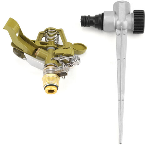 360 ° Zinc Alloy Ground Insert Zinc Sprink Water Watering Sprinkler Sprayer Lawn Garden Yard (1/5)