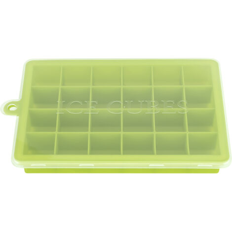 24-Cavity Square Ice Cube Mold Tray Pudding DIY Maker Silicone Mould Kitchen Tool(Green) (1/5)