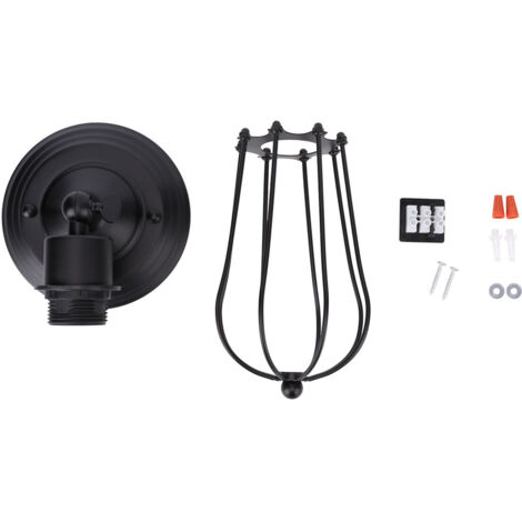 85-240V E26/E27 Wall Sconce Light Retro Style Wall Lamp Fixture for Bathroom Corridor Black (1/5)