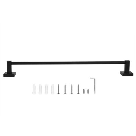 Household Black Wall Hanging Space Aluminum Towel Storage Rack Shelf Hanger Bathroom Accessory (1/5)