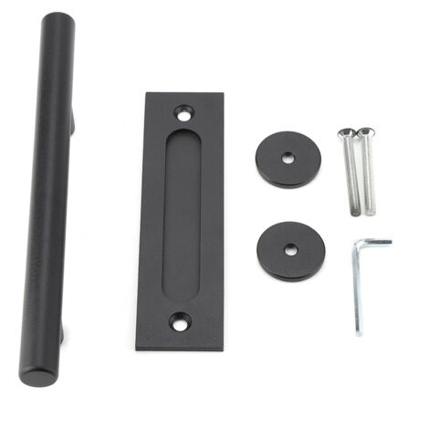 Black Heavy Duty Carbon Steel Sliding Barn Door Closet Pull Handle Wooden Gate Hardware