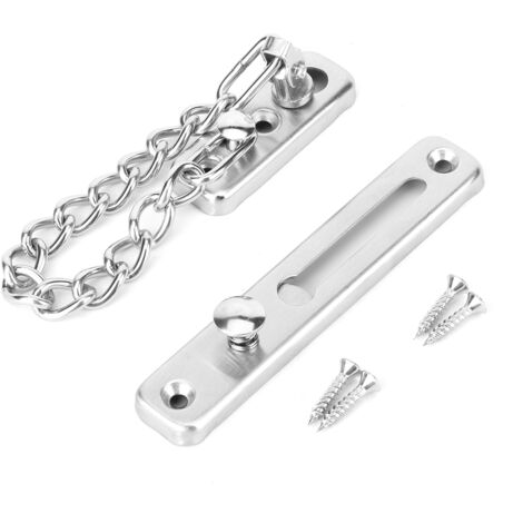 Stainless Steel Durable Anti Theft Chain Lock Safety Security Guard Door Lock Latch Home Hotel(Silver ) (1/5)