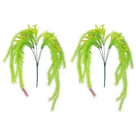 Artificial Plastic Grass Air Plants Fake Grass Faux Plants DIY Home Wall DecorationRed