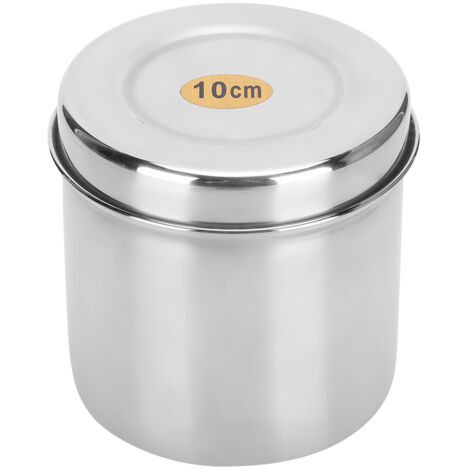 Stainless Steel Cotton Ball Cup Jar Container Storage Organizer Canister with Lid for Home Hospital Use