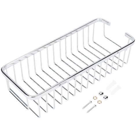 Stainless Steel Wall Mounted Shampoo Conditioner Holder Storage Basket Shelf Organizer Bathroom KitchenStainless Steel 30cm (1/5)